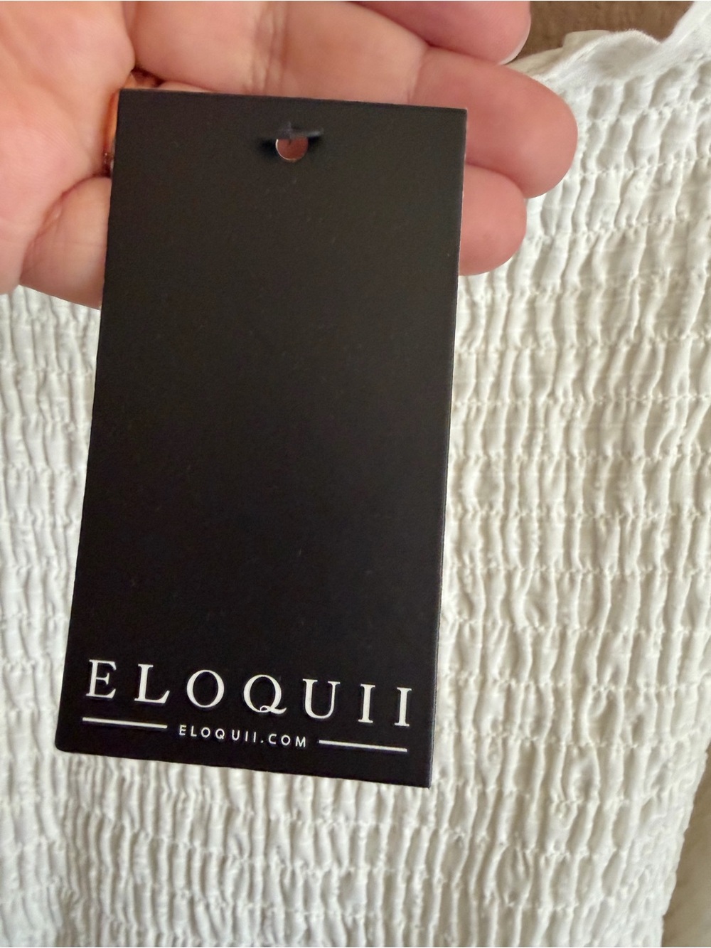 Eloquii White Smocked Dress with Ruffled Trim Size 26/28 NWT - Picture 7 of 12